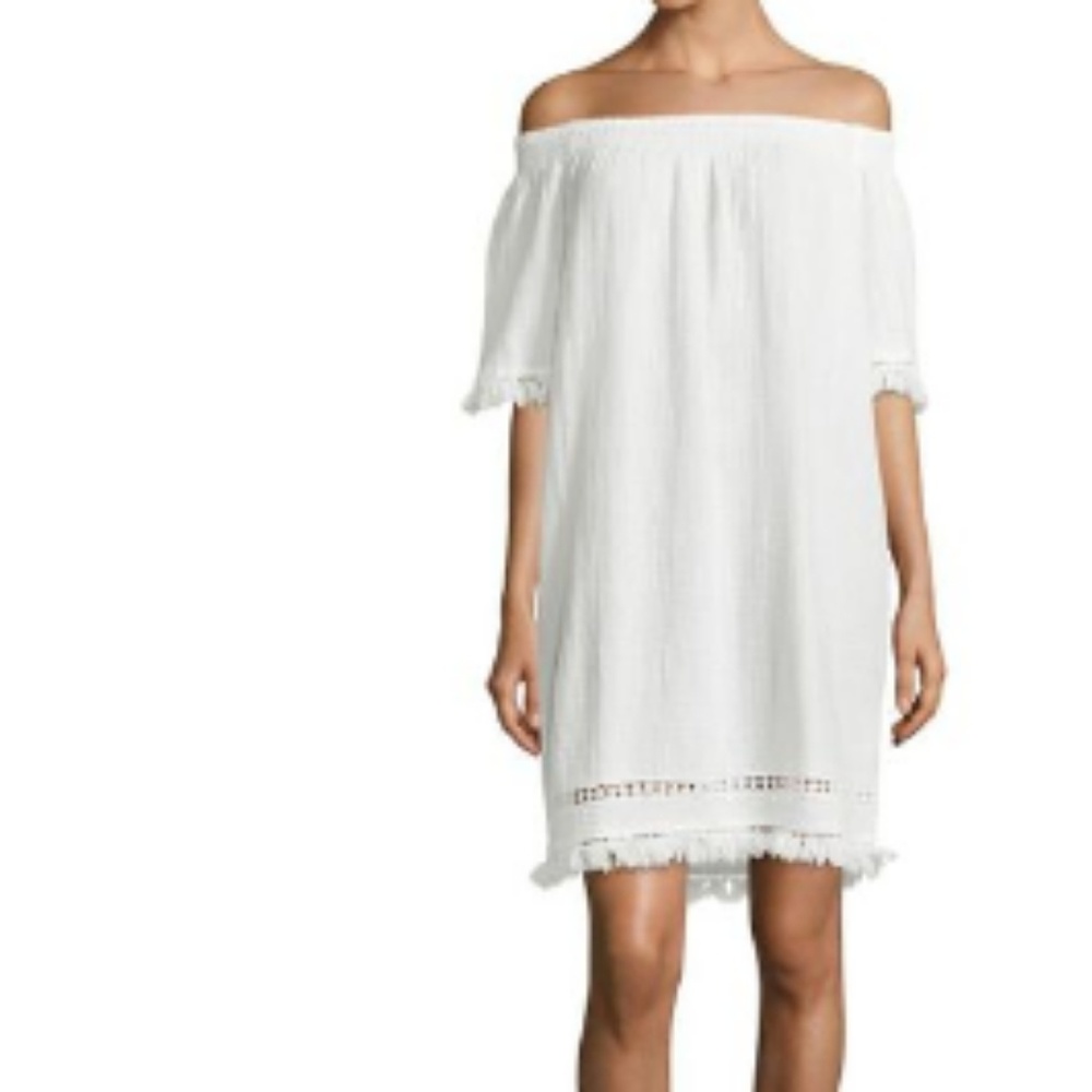 Beachlunchlounge | white off the shoulder dress